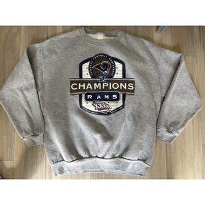 Vintage CSA St Louis Rams 2002 Super Bowl XXXVI Crewneck Sweatshirt Mens XL Gray